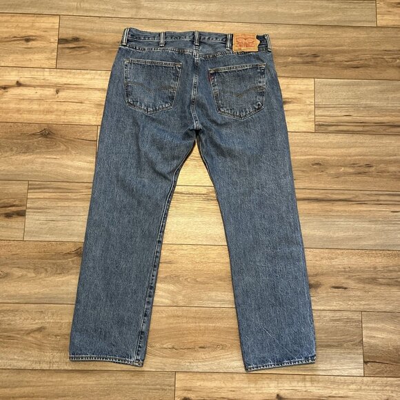Men's Levis 501 Original Fit Denim Jeans SZ 38x30 Blue Button Fly Modern Red Tab - Picture 7 of 10